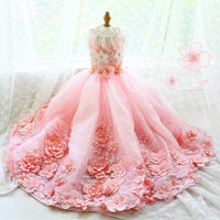 Thumbnail for Blush Sakura Princess Dog Dress – Luxury Pink Floral