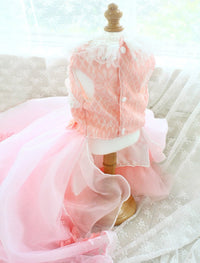 Thumbnail for Blush Sakura Princess Dog Dress – Luxury Pink Floral