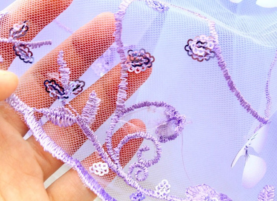 Luxury Purple Princess Dog Dress Floral Lace Tulle