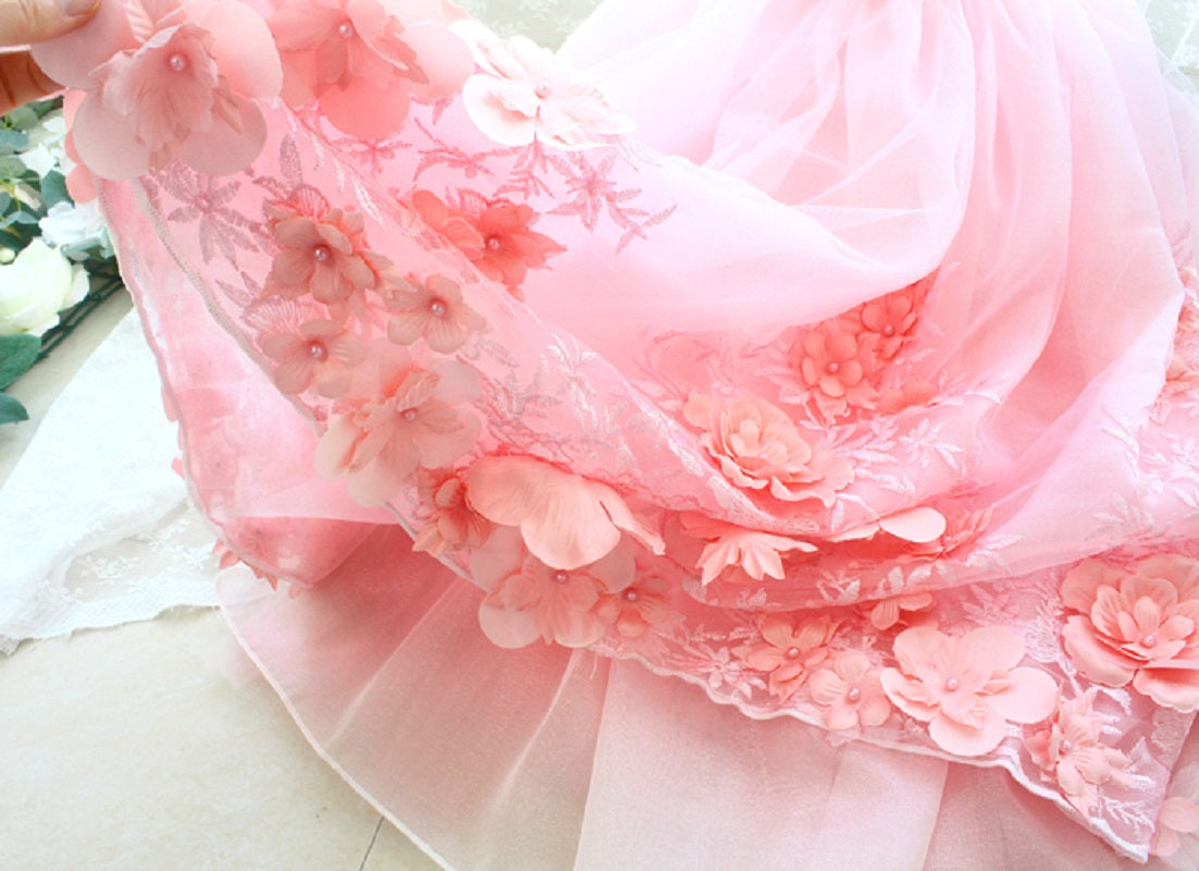Blush Sakura Princess Dog Dress – Luxury Pink Floral