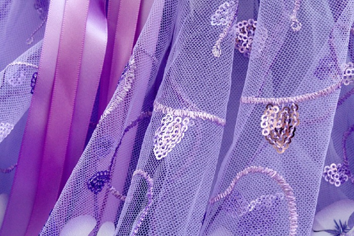 Luxury Purple Princess Dog Dress Floral Lace Tulle