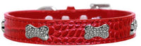 Thumbnail for Faux Croc Red Crystal Bone Collar