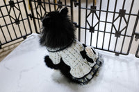 Thumbnail for Luxury Tweed Dog Dress with Fur Trim