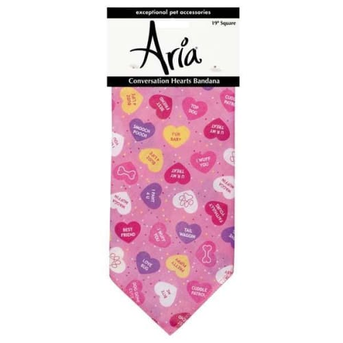 Aria Conversation Hearts Dog Bandana