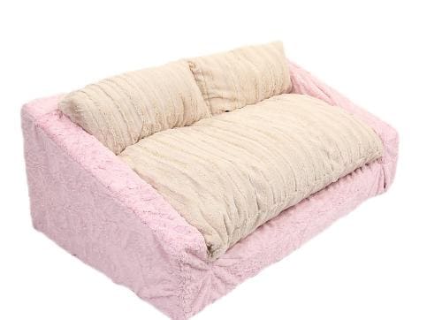 Baby Faux Pink Mink & Cream Pet Bed