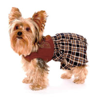 Thumbnail for Belly Boxers Dog Briefs - Blue Brown Flannel