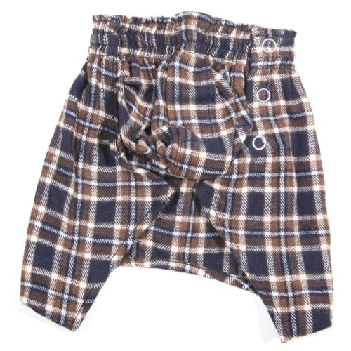Belly Boxers Dog Briefs - Blue Brown Flannel
