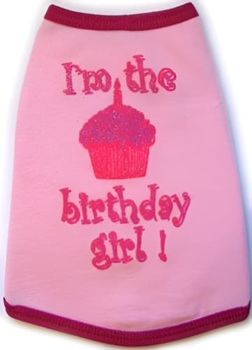 Birthday Girl Dog Shirt in Pink