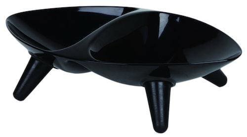 Black Melamine Double Food And Water Bowl