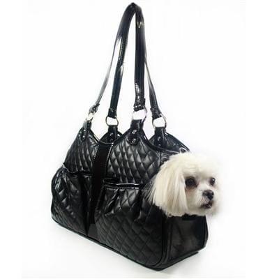 Black Quilted Luxe Metro Dog Carrier