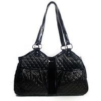 Thumbnail for Black Quilted Luxe Metro Dog Carrier