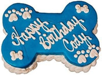 Thumbnail for Blue with White Dog Bone Birthday Cake
