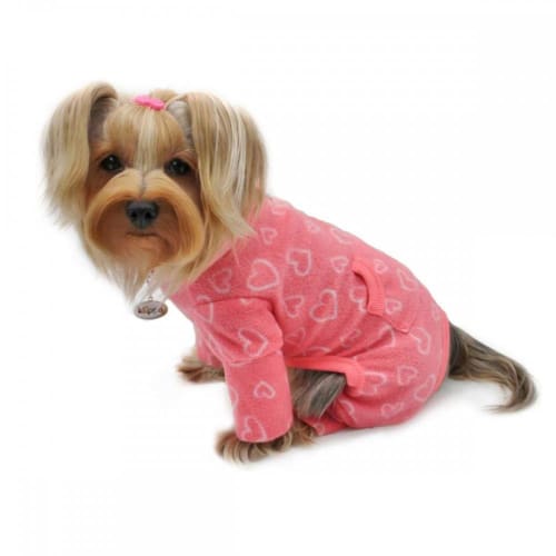 Blush of Love Fleece Turtleneck Dog Pajamas