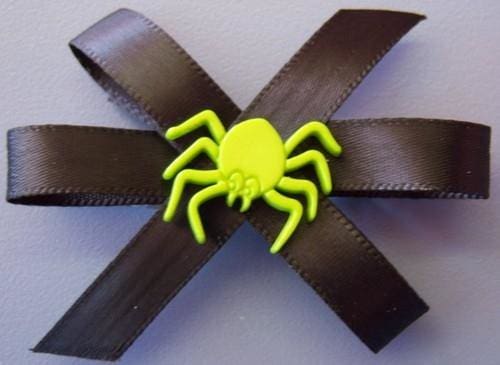 Dog Hair Bow - Green Spider