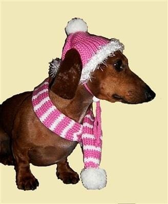 Dog Hat and Scarf Set - Bubblegum Pink