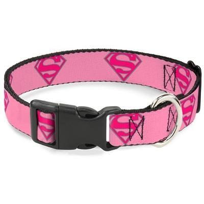 Buckle-Down Superman Shield Pink Clip Collar