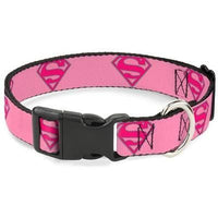Thumbnail for Buckle-Down Superman Shield Pink Clip Collar
