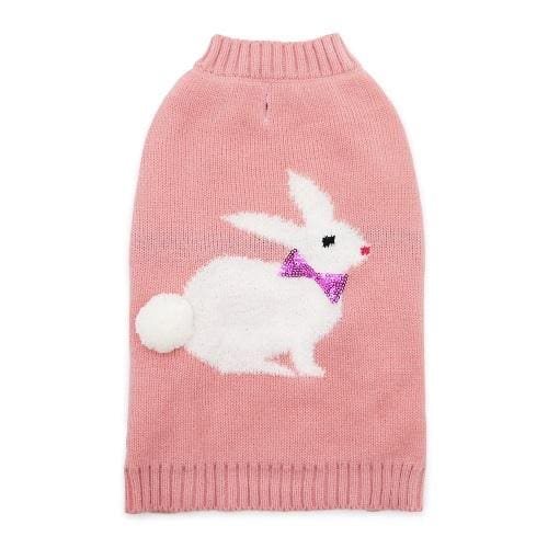 Bunny Pom Dog Sweater