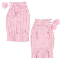 Thumbnail for Cable Knit Dog Sweater - Pink