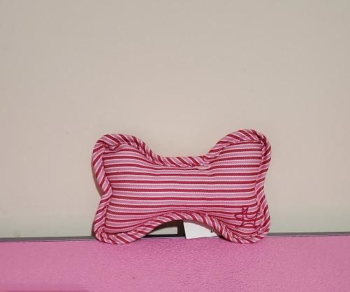 Candy Stripe Squeaky Bone Dog Toy