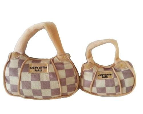 Checker Handbag Plush Dog Toy