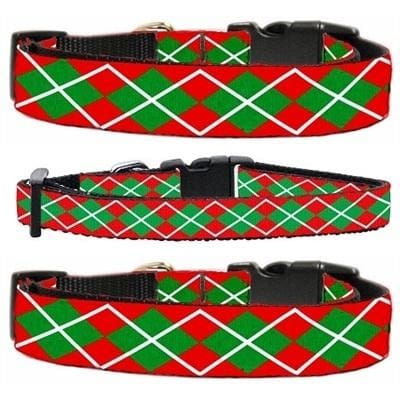 Christmas Argyle Nylon Ribbon Collar