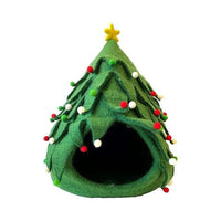 Thumbnail for Christmas Tree Wool Cat Cave Bed