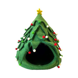 Christmas Tree Wool Cat Cave Bed
