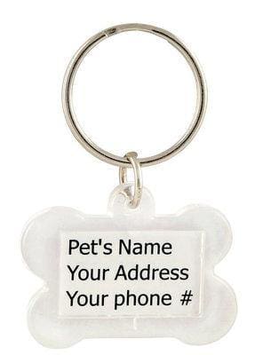 Clear Plastic Bone-Shaped ID Tag