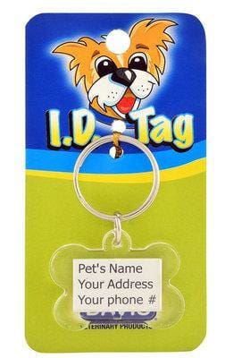 Clear Plastic Bone-Shaped ID Tag