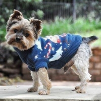 Thumbnail for Combed Cotton Ugly Reindeer Holiday Dog Sweater