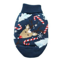 Thumbnail for Combed Cotton Ugly Reindeer Holiday Dog Sweater