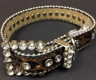 Couture Clear Crystal Collar - Tan Leopard