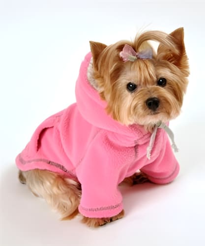 Crest Fleece Dog Hoodie - Pink