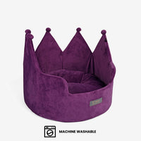 Thumbnail for Crown Dog & Cat Fun Bed Cloud Prive Collection - Royal Purple