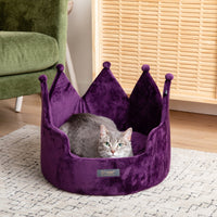 Thumbnail for Crown Dog & Cat Fun Bed Cloud Prive Collection - Royal Purple