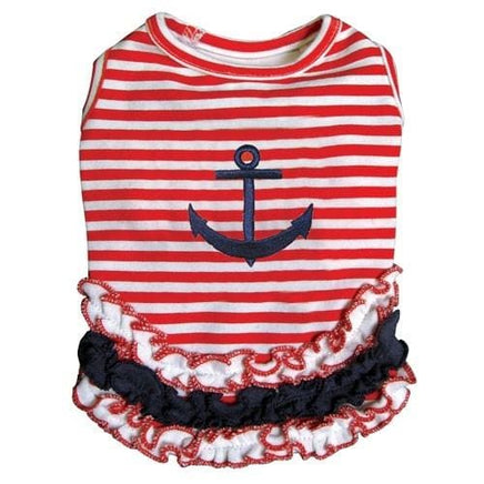 Cute Striped Sailor Shirt with Ruffles