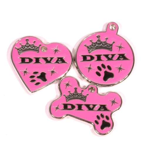 Diva Engraved Dog ID Tag