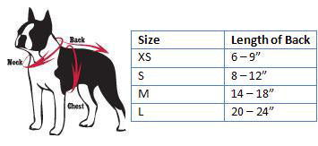 Dog Apparel Size Chart