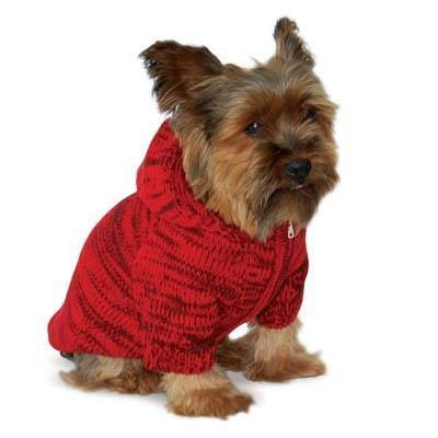 Dog Hoodie Sweater Coat - Red