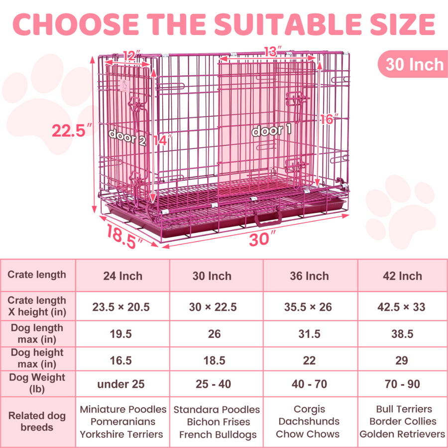 Pink Wire Dog Crate