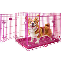Thumbnail for Pink Wire Dog Crate