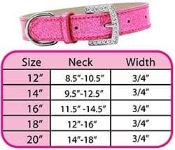 Double Crystal Pink Spikes Dog Collar