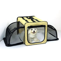 Thumbnail for Dual - Expandable Wire Travel Pet Carrier Crate