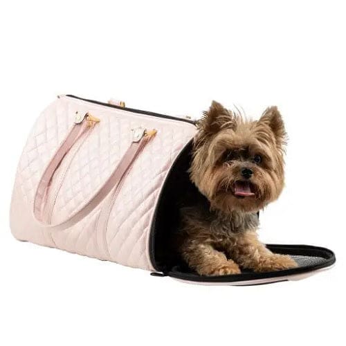 Duffel - Pink Quilted Dog Carrier
