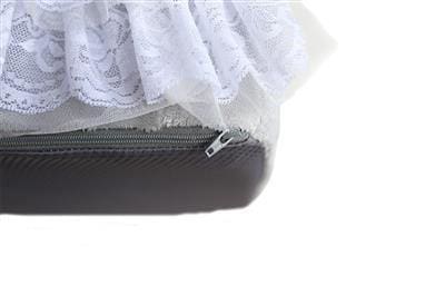 Enchanted Nights Dog Bed- White with Pink Trim