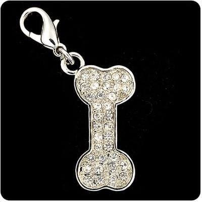 European Crystal Bone Dog Collar Charm