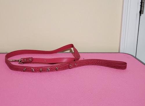 Faux Croc Dog Lead - Rhinestone Skull