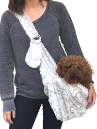 Thumbnail for Furbaby Adjustable Sling Bag, Frosted Snow Leopard