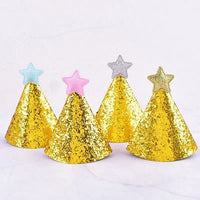 Thumbnail for Gold Sparkle Star Party Hats for Pets